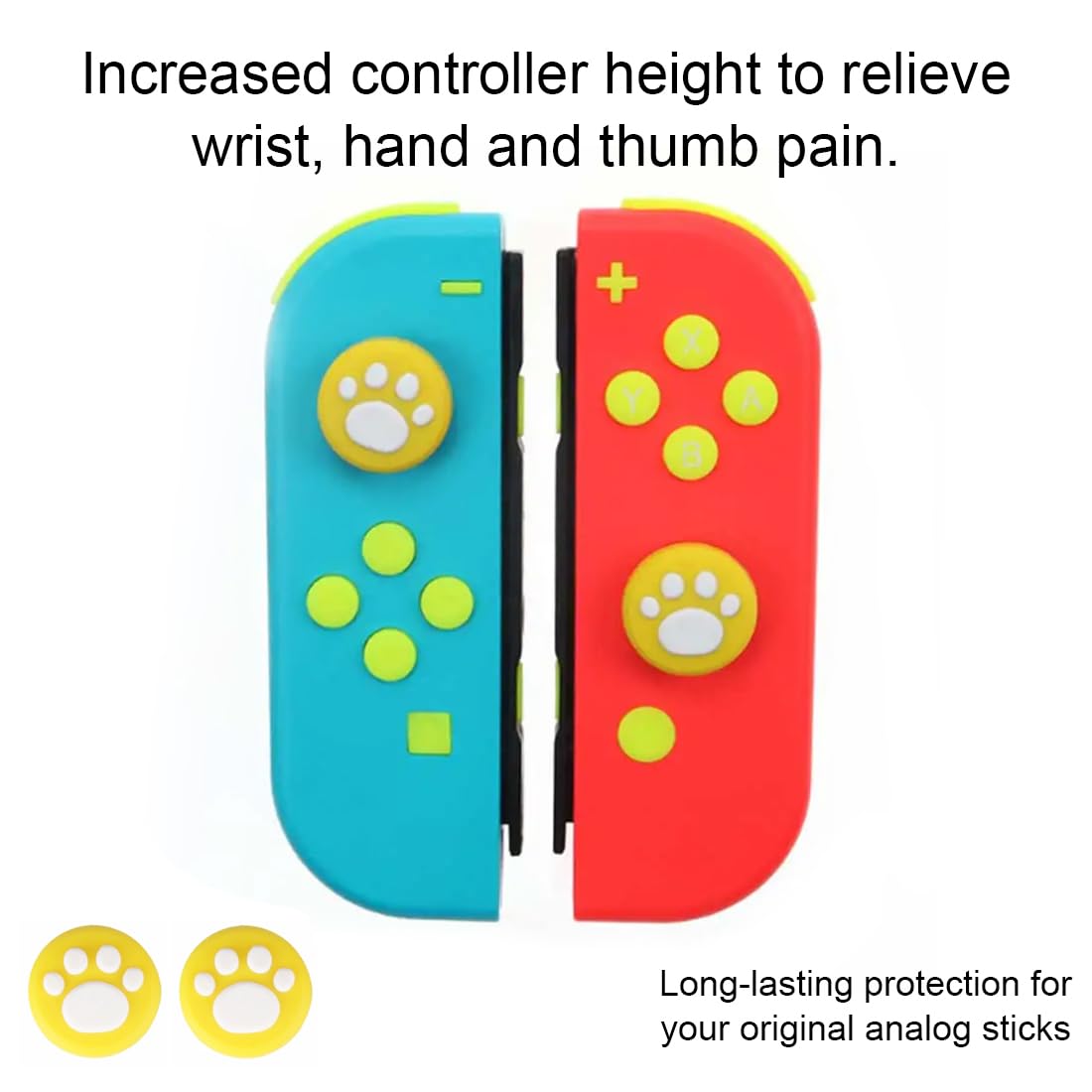 12 Piezas Tapas de Agarre para el Pulgar Compatible con Nintendo Switch y Switch Lite Cubierta Protectora de Botones de Silicona Diseño de Pata de Gato