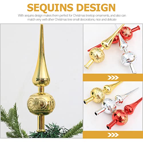 Stobok Tree Toppers Christmas Decorations Christmas Tree Topper Xmas Tree Ornament Festive Holiday Indoor Xmas Party Prop For Home Party Decoration, Golden Mini Christmas Tree Topper #TOP4