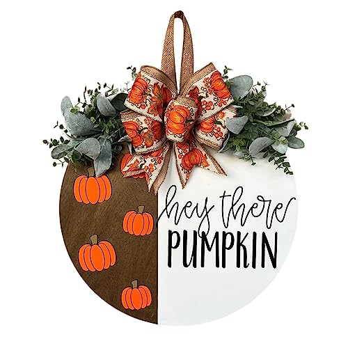 Hey There Pumpkin Welcome Hanging Sign Front...