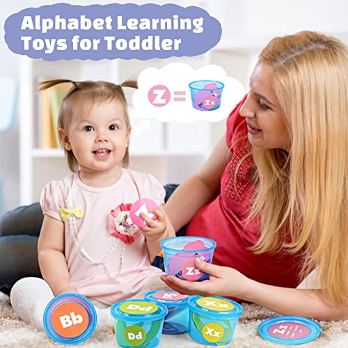 Joyreal Alphabet Learning Toys for Toddlers, 26 Alphabet Soup Sorters with 245 Flash Cards for Early Letter Awareness & Recognition, Fun Education Classroom Supplies Alphabet Sounds Teaching Games - Thumbnail 6