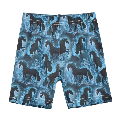 JHKKU Girls Horses Shorts Cotton Cartwheel Bike Kids Biker Under Dress Dance Short Girl Clothes 6T