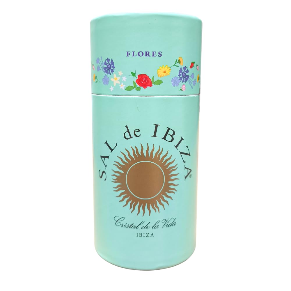 Granos de Sal con Pétalos de Flor, 75 Gr | Sal de Ibiza - Sal Marina Sin Refinar Natural, Sal Marina Sin Refinar, Sal Marina, Sal de Mar, Sal Sin Refinar, Sal Fina, Sal Marina Natural