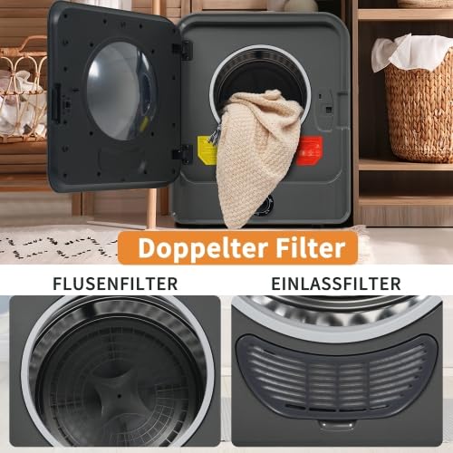 Secador de aire de salida | 3-4,5 kg de capacidad, 830 W, 4 programas, montaje en pared, función de refrigeración de 20 minutos, protección contra sobrecalentamiento, ideal para apartamentos pequeños