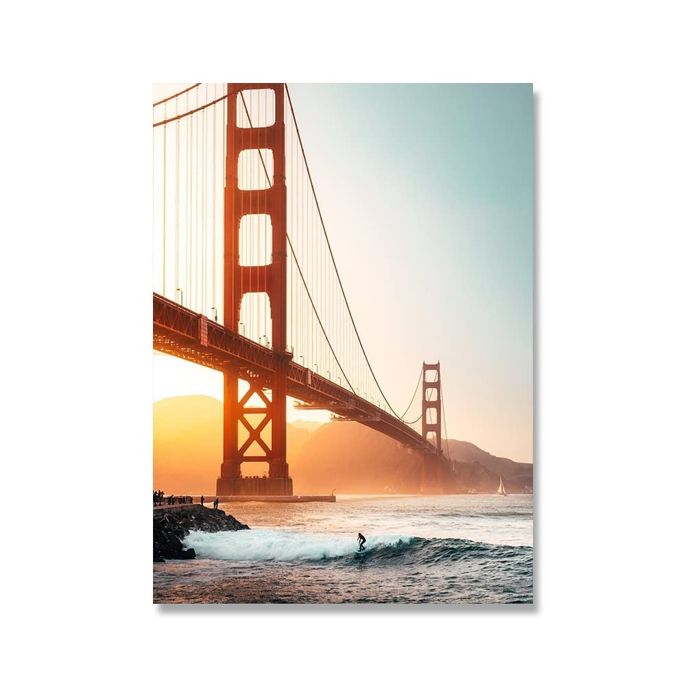 ゴールデン ゲート ブリッジのオリジナル絵画、サンフランシスコの壁
