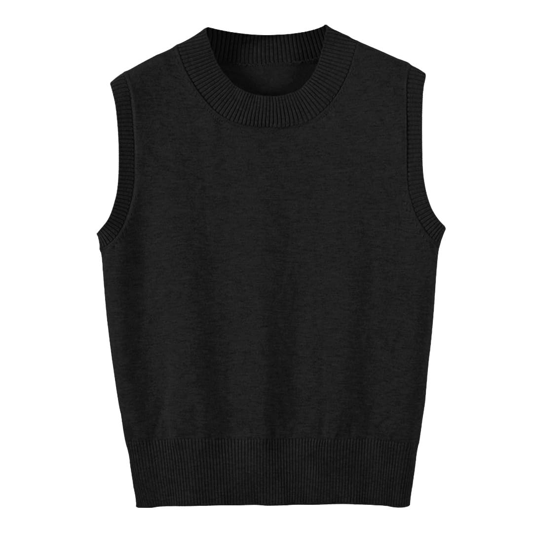 Women's Sweater Vest Crew Neck Sleeveless Pullover Sweater Classic Basic Solid Ribbed Knit Tank Tops-image-33