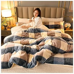 ZTGL Super Duveteux Couette, Automne et Hiver Épaissir Couverture Literie, Réversible Noyau De Couette en Velours, Doux Et Chaud Quilted Comforters,D,150x200cm(1.75kg)