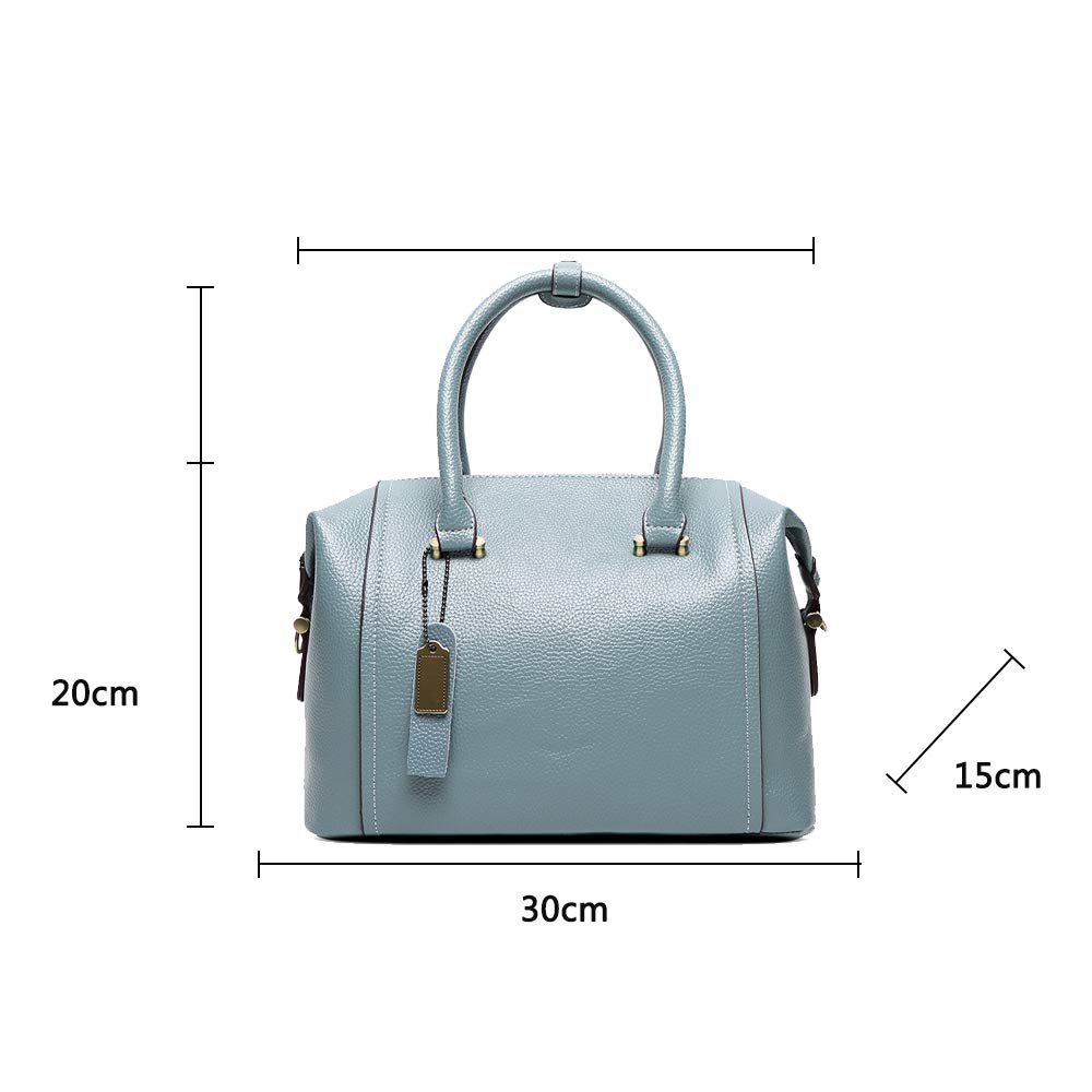 Bolso de Mano con Bandolera para Mujer en Cuero PU Boston Bolso Hombro Vintage Bolso Gris