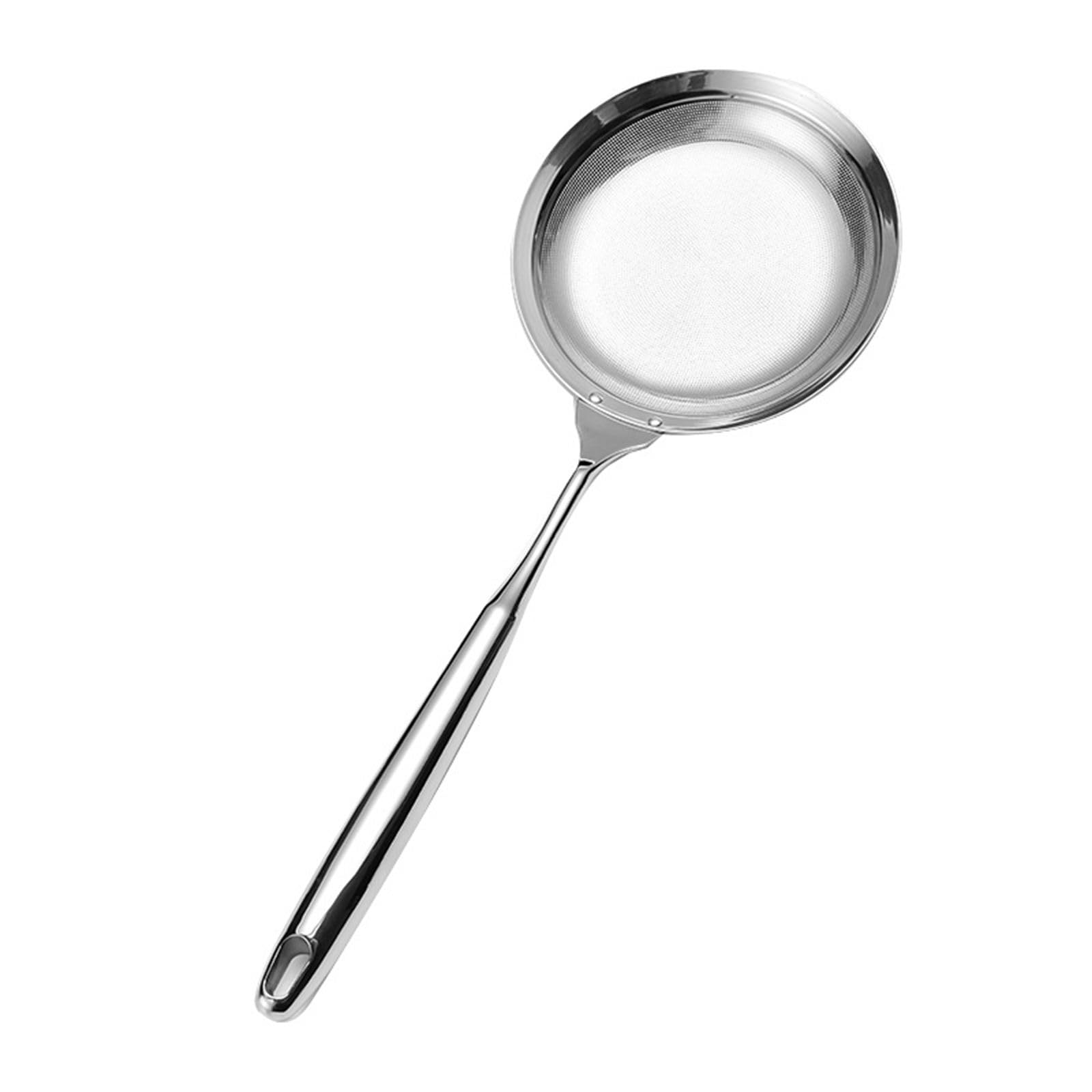 Carotoe Multicolor Fine Meshes Colander Stainless Steel Fine Meshes Strainer Skimming Greases Foams Skimmer Spoon With Long Handle Stainless Steel Skimmer Spoon