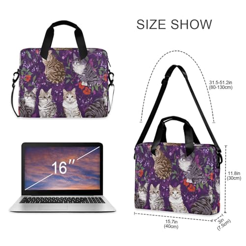 Funda para portátil 15.6 pulgadas con asa y correa morada miniatura 5