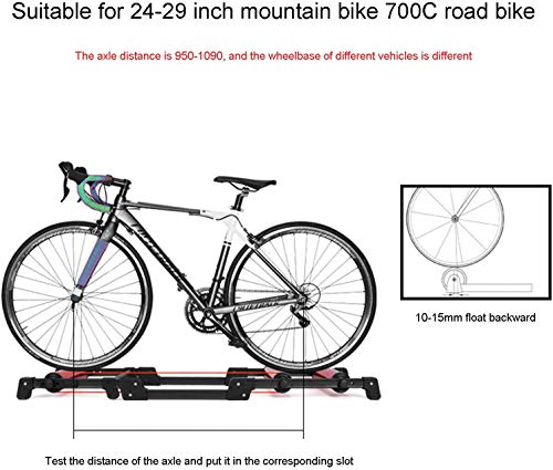 Indoor Fahrradtrainer Ständer - Faltbare Fahrradrollen für Heimradfahren, reibungsloser Betrieb, einstellbarer Widerstand, verbesserte Stabilität, ganzjähriges Training