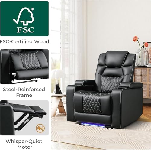 Sillón reclinable eléctrico negro retro miniatura 6