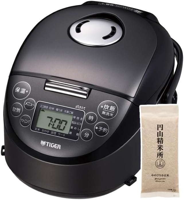 IH炊飯器 炊きたて 3合炊き JPF-G055-KL スチールブラック ゆめぴりか 玄米300g セット