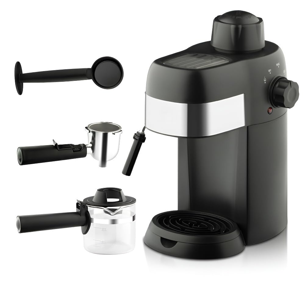 Máquina de café expreso italiana compacta for el hogar/la oficina, semiautomática con espumador de leche de vapor de alta presión