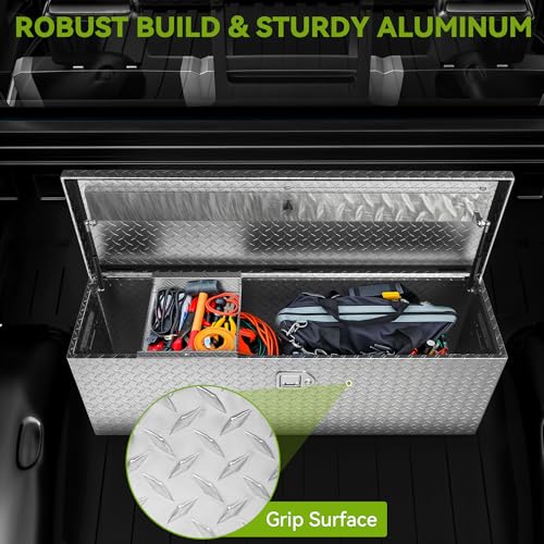 image for AUTOSAVER88 48 Inch Truck Bed Tool Box, Heavy Duty Aluminum Diamond Pl