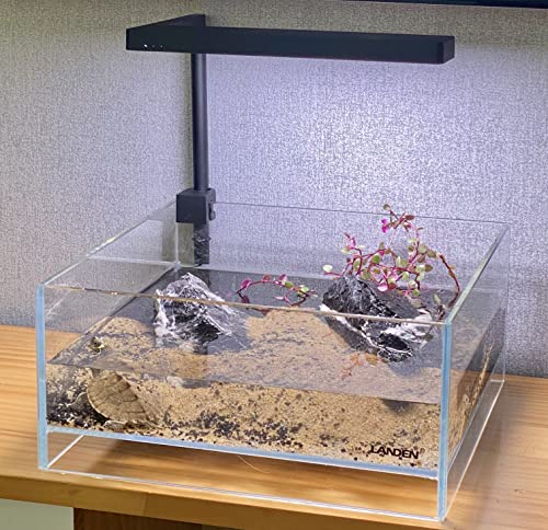Image of LANDEN Glass Air Aquarium Tank Multi-Scene Landscape Aquarium, 1.6Gallon Rimless Low Iron Shallow Tank,10.63 inch Wx10.63 inch Dx4.72 inch H (27cmx27cmx12cm) 5mm Thickness