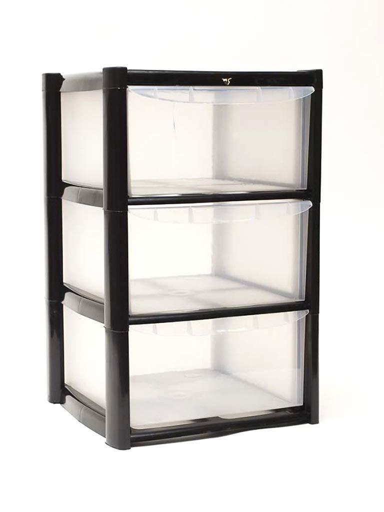 CrazyGadget 3 Drawer Medium Tower Storage Draw Plastic School Office ...