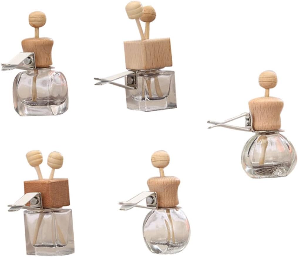 5Pcs Car Essential Oil Diffuser Bottles with Lid Versatile Aroma Diffuser for Car Decoration for Perfume Fragrance and Air
