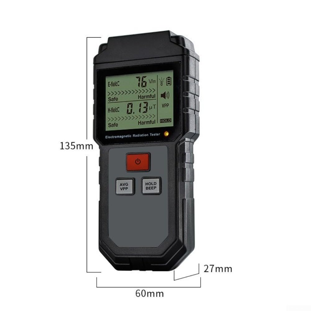 ET825 Détecteur de rayonnement électromagnétique, double compteur électrique et magnétique avec alarme LCD pour les tests de bureau à domicile et industriels