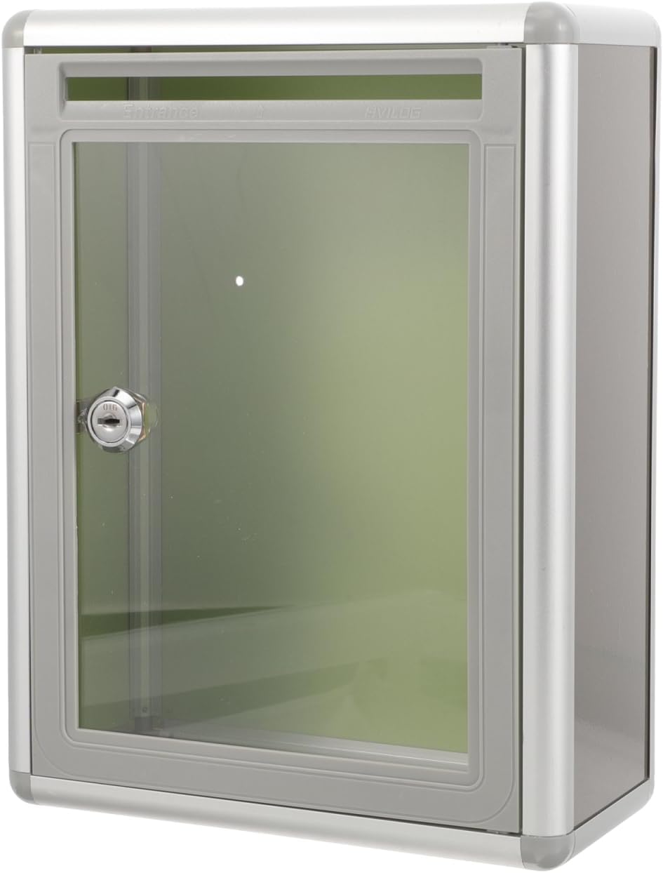 PRETYZOOM Acrylic Donation Box with Slot and Lock, Wall Mount Ballot, Donation and Collection Key Drop Box, Business Tickets Holder (4x8.5x11inches)