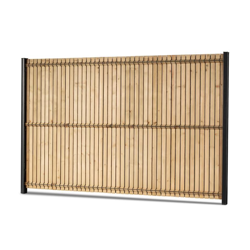 Gardenode Easy clôture Kit d'occultation Lattes Bois pin 8 mm - L 2m50 - H 1m03