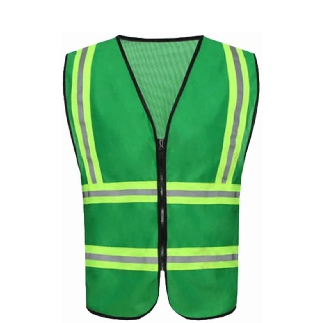 Warnwesten, Reflektorjacke, Reflektoranzug for die Hygiene, Warnweste aus Strickstoff, geeignet for Arbeiten im Freien, Radfahren, Joggen, Sport, Bauweste (Gelb)(Green)