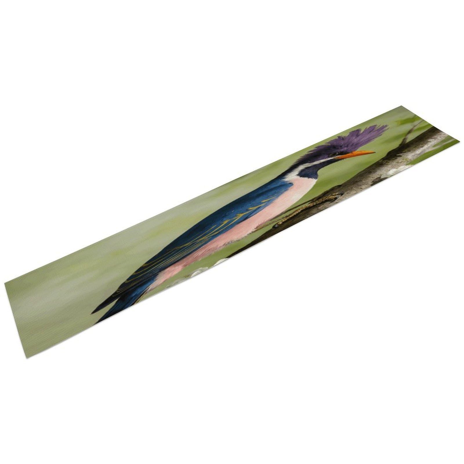 Woodpecker Table Runner 13" X 72" Exquisite Linen Table Runner Wrinkle Resistant Farmhouse Rustic Table Runners Seasonal Table Decoration for Kitchen Dining Home Party