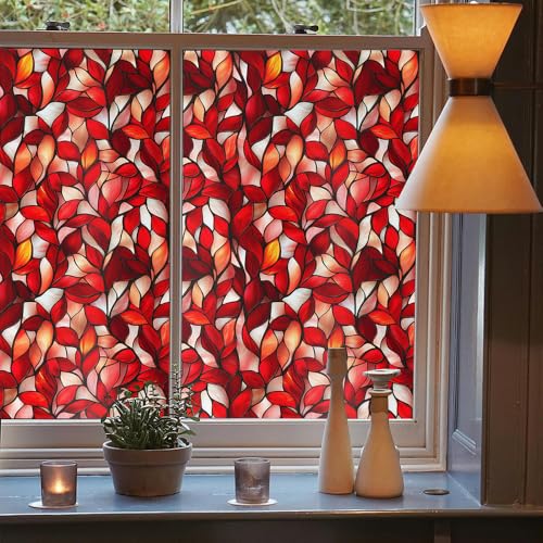 Vinilo adhesivo para ventana vidrio decorativo rojo 15.7x118 in miniatura 3