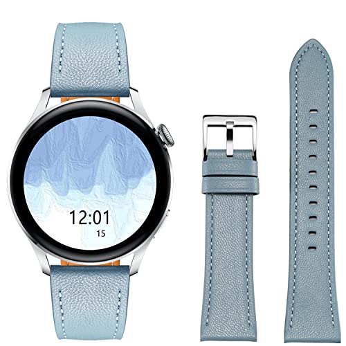 Moran Leather Watch Band Sheep Quick Release 20mm 22mm, Top Grain Leather Smartwatch Thin Strap Compatible for Samsung Galaxy Watch 6/5/4/3,Garmin,Fossil Watch