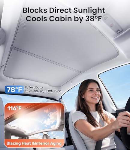 Image of Zanch Tesla Model Y Sunshade Roof for 2020-2025, Gray