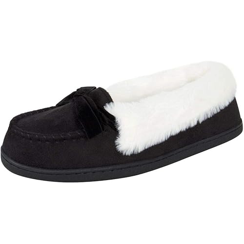 Jessica Simpson Women's Micro Suede Moccasin Indoor Outdoor Slipper Shoe