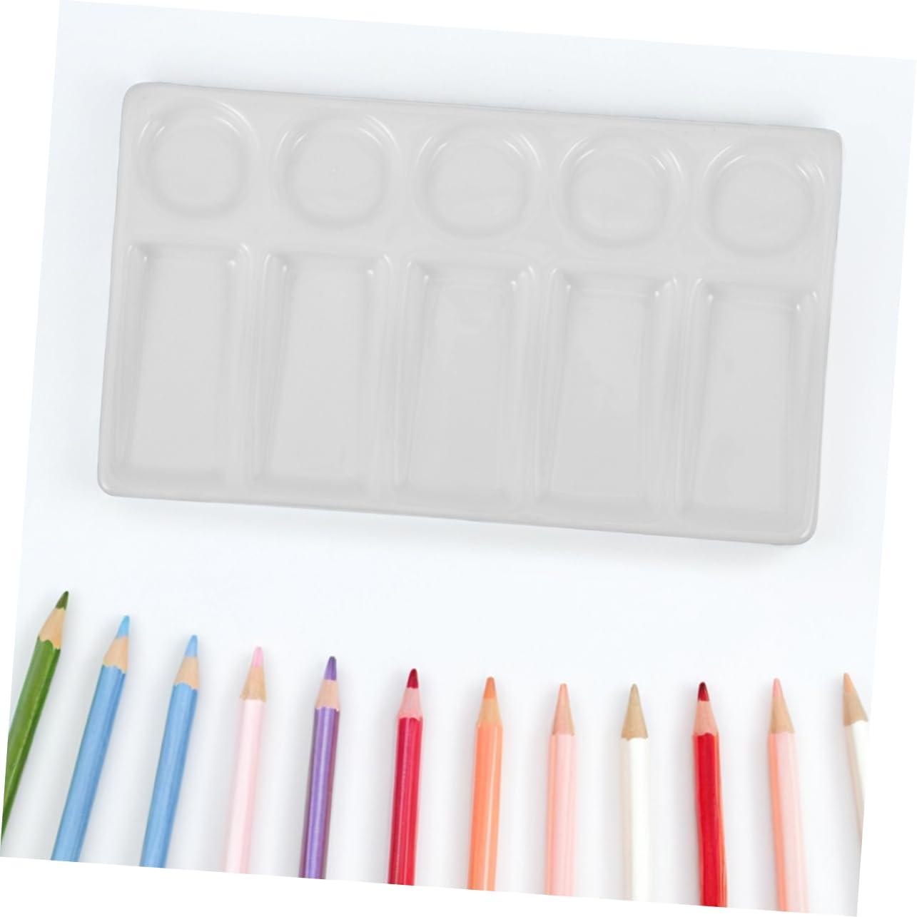 SEWACC 2stücke Mischpalette für Aquarellfarben Rechteckige Künstlerpalette mit Näpfchen Farbschale zum Mischen und Auftragen von Farben für Malerei Kunst und DIY-projekte