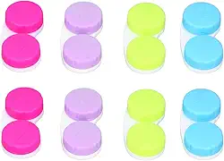 Estojo para Lentes de Contato, 16 Unidades, Suporte para Lentes de Contato, Recipiente de Armazenamento Com Tampas de 4 Cores, Design à Prova de Vazamento para Viagens,