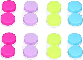Estojo para Lentes de Contato, 16 Unidades, Suporte para Lentes de Contato, Recipiente de Armazenamento Com Tampas de 4 Cores, Design à Prova de Vazamento para Viagens,