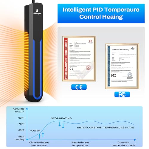 Image of fishkeeper Aquarium Heater with Intelligent LED AlarmTemperature Controller, 500W Submersible Fish Tank Heater for 66-135 Gallon, Leaving Water Automatically Stop Heating, for Freshwater Saltwater