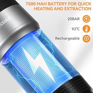 Kssiaz Macchine per Caffè Espresso Portatili, Caffettiera Espresso Elettrica con Autoriscaldamento, USB e Caricatore per Auto, Mini Caffettiera per Campeggio, Escursionismo, Viaggi, Ufficio, Argento