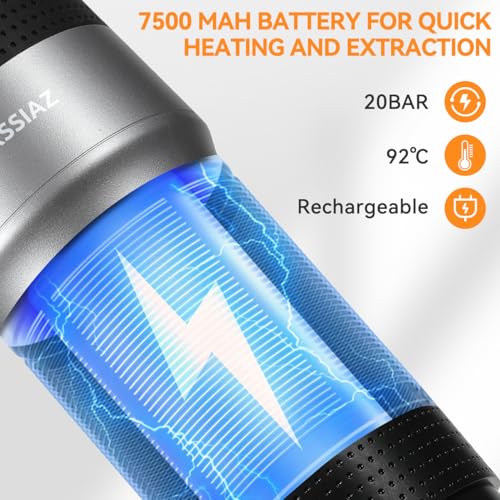 Image of Portable Espresso Machines, Electric Espresso Maker with Self-Heating, USB-C & Car Charger, 20 Bar Mini Coffee Maker With NS Capsule & Ground Coffee for Camping, Hiking, Travel, Office, Silver