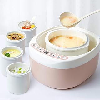 Pentola Per Stufato,Multifunzione Lenta Fornello Lento,Pentola Elettrica Con Funzione Keep Warm,Pentola In Ceramica Con Ciotola In Ceramica Facile Da Pulire,Pink