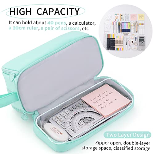 Cicimelon CI-SCS Large Capacity Pen Pencil Case With 4 Compartments, Multi-Slot Pencil Pouch Bag Aesthetic School Supplies Organizer thumb #3