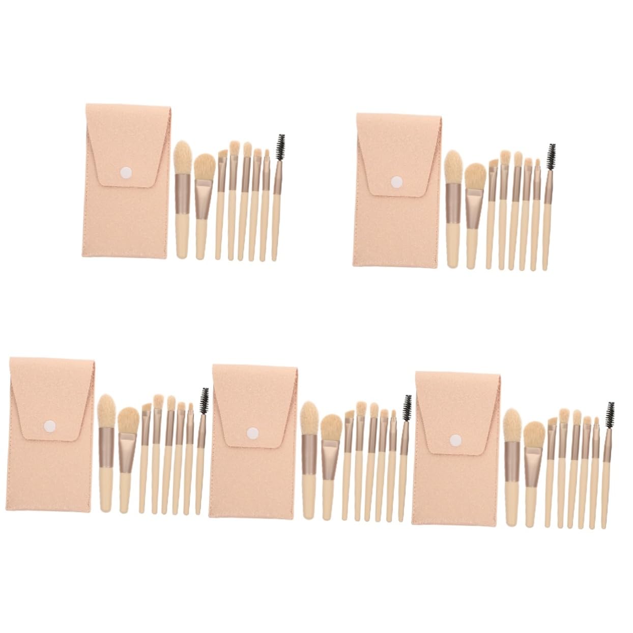 FRCOLOR 5sätze Teiliges Mini-make-up-pinselset Mit Holzgriff Tragbare Kosmetikwerkzeuge Für Foundation Concealer Und Lidschatten Für Und Make-up-enthusiasten