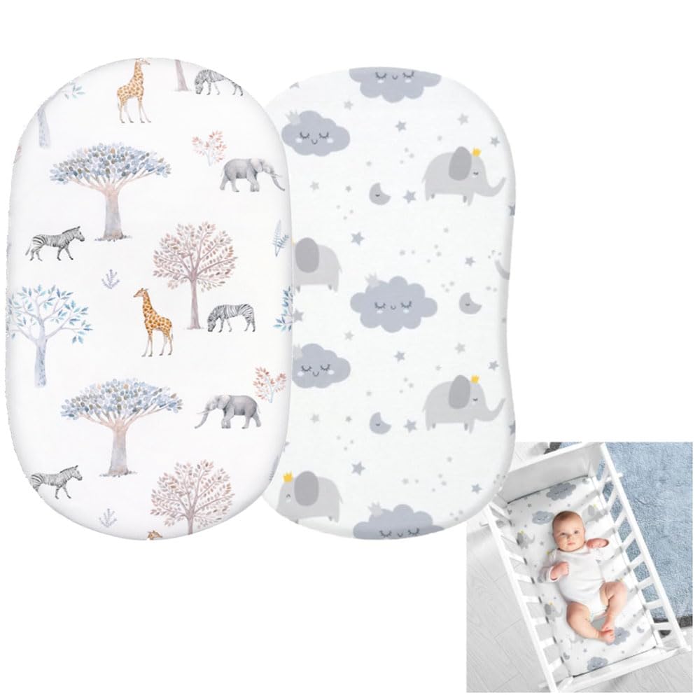 Oaygat 2 Packs Changing Pad Cover Baby Diaper Soft Changing Pad Sheets Flexible Changing Table Pad Cover Comfortable Cotton Fitted Diaper for Boys Girl Contains no Fillers