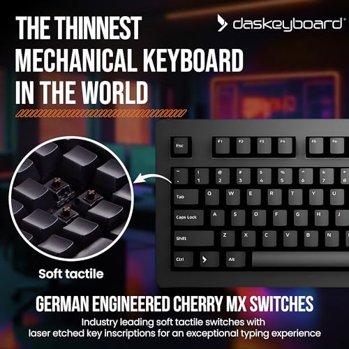 Das-Keyboard-4-Professional-Wired-Mechanical-Keyboard-Cherry-MX-Brown-Mechanical-Switches-2-Port-USB-30-Hub-Volume-Knob-Aluminum-Top-104-Keys-Black