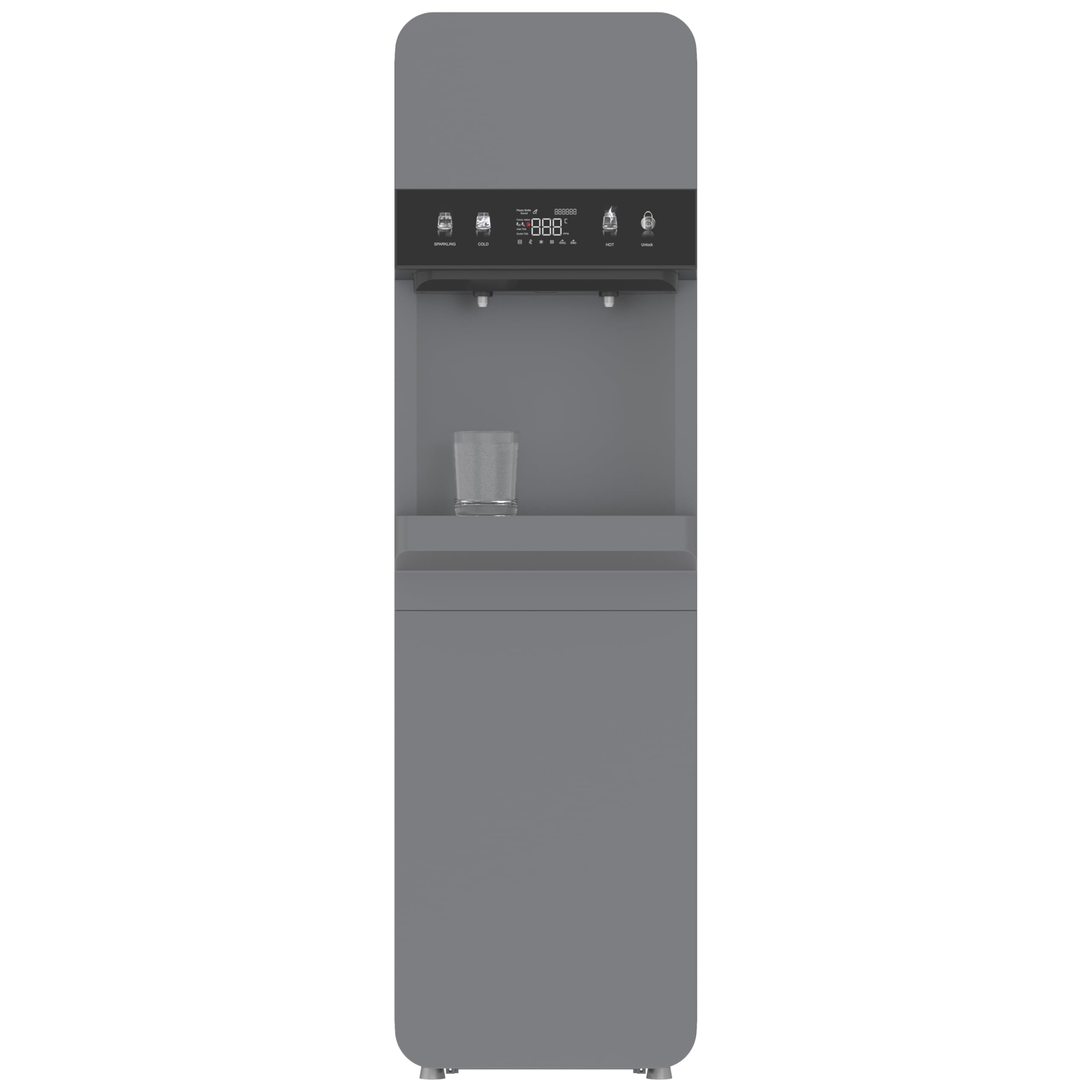 Aqmos Drinking Standup Wasserspender mit Festwasseranschluss – Osmose-Wasserspender für kaltes, heißes & sprudelndes Wasser | 5-Stufen-Filtration mit UV-Sterilisation | Touchdisplay, Schwarz