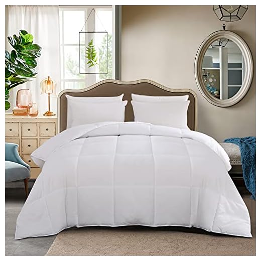 LESNNCIER Queen Down Alternative Comforter -Summer Duvet Insert All Seasons Ultra Plush Microfiber Fill Goose Down Alternative Comforter Machine Washable
