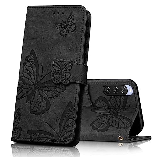 CXTCASE Handyhülle für Sony Xperia 10 V - PU Leder Magnetische Schmetterlings Lederhülle Tasche, Flip Hülle Schutzhülle, Schwarz