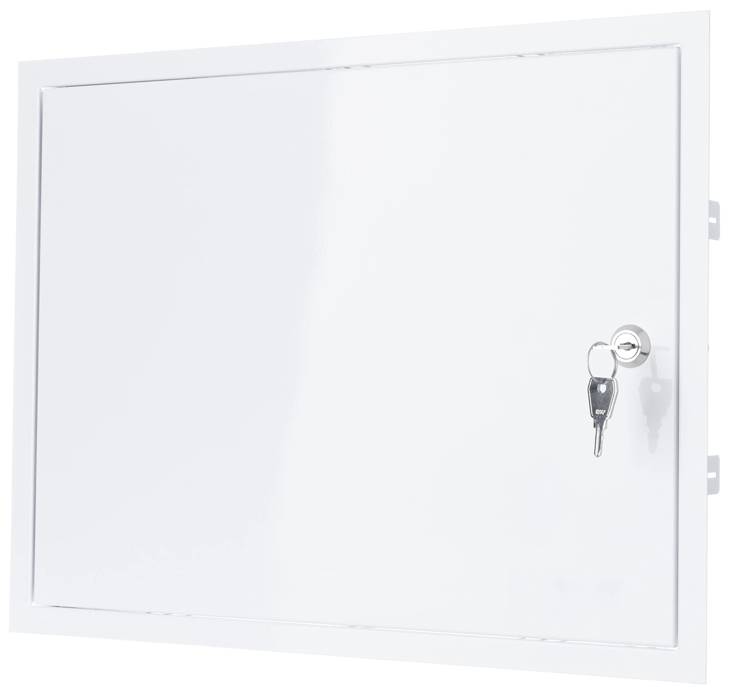 Steinberg14 Sportello di ispezione bianco 40 x 30 cm con serratura – acciaio zincato – chiudibile – porta di ispezione – vano di manutenzione 400 x 300 mm