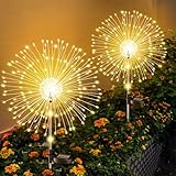 luci solari da esterno 100 led luposwiten 【Modalità di illuminazione innovative e funzione di memoria】La nostra luce da giardino per esterni è dotata di 120 perline LED sulla parte superiore e altre 4 sul palo trasparente. In modalità fuochi d'artificio, la luce solare si illumina come fuochi d'artificio che esplodono verso l'alto. Inoltre, il chip di memoria integrato salva le ultime impostazioni della modalità, eliminando la necessità di reimpostare quotidianamente.