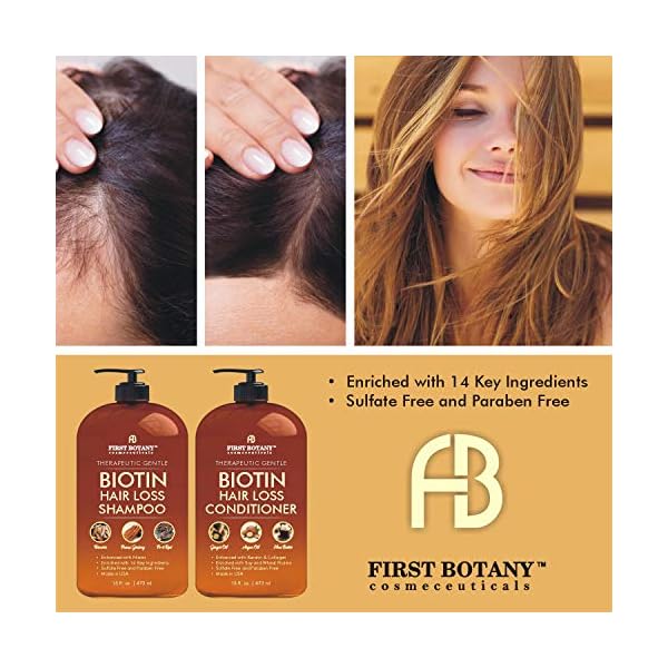 Hair-Growth-Shampoo-Conditioner-Set-An-Anti-Hair-Loss-Biotin-Shampoo-and-Conditioner-with-14-DHT-blockers-to-fight-Hair-Loss-For-Men-and-Women-All-Hair-types-Sulfate-Free-2-x-16-fl-oz First Botany, Hair Growth Shampoo Conditioner Set - An Anti Hair Loss Biotin Shampoo & Conditioner with DHT blockers to fight Hair Loss For Men & Women, All Hair types, Sulfate Free - 2 x 16 fl oz