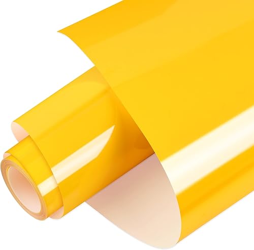 Yellow Puff HTV, 10 x 10 pies, vinilo de transferencia de calor 3D, rollo de vinilo para planchar para camisas fáciles de cortar y desmalezar