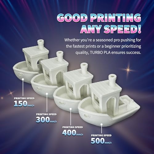 overture turbo pla filament 175mm rapid pla filament high speed 600mms 1kg cardboard spool 22lbs dimensional accuracy - 002mm fit most fdm printerblack