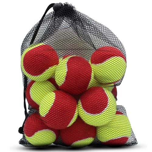 Magicorange Tennis Balls, 20 Pack Low Compression Stage Tennis Ball for Beginners Youth Kids Training Practicing with Mesh Bag for Easy Transport